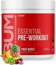 RAW Essential Pre-Workout Powder (Fruit Burst) - Chris Bumstead Sports Nutrition Supplement for Men &amp; Women - Preworkout Energy Powder with Caffeine, L-Citrulline, L-Tyrosine, " Beta Alanine Blend