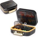 Toplive 7 Compartimientos Portable Pill Organizer Travel Medicine Pill Organizer, Moisture Proof Small Pill Case Pocket Pill Holder Daily Pill Container Box for Fish Oil Vitamins, Black