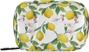 Acuarela Floral Lemon Pill Box 7 Day Pill Case Travel Pill Organizer Bag with Zipper Portable Weekly Case Compact Size for Vitamin Supplement Holder