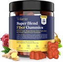 Super Blend Fiber Gummies for Adults – 8g Prebiotic Fiber Gummies, Supports Digestive Health, Bloating Relief & Wellness, Infused with Ginger, Camu Camu & Matcha, Strawberry Flavor – 60 Condes