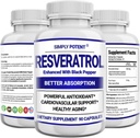 Resveratrol 1000mg Suplemento, Trans Resveratrol 500mg, Resveratrol Enhanced with Black Pepper for Max Absorption, Powerful Antioxidant & Anti-Aging Pills for Heart, Immune & Skin Health, 90 cápsulas