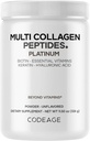 Código Multi Collagen para Hombres Biotina 10000mcg Keratina, Pólvora Proteína Vitamina C B6 D3, Ácido Hialurónico, Niacina - Crema de Café Collagen Hidrolyzed 5 Tipos - Desflavorado - No GMO - 11.5oz