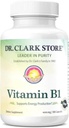 Dr. Clark Vitamina B1 Thiamine 400mg Suplemento -Thiamine B1 Suplemento para el sistema nervioso saludable " Metabolismo energético, libre de gluten, libre de lácteos - 100 cápsulas de gelatina