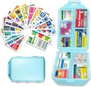 Organizador de píldoras con etiquetas de medicina 146 Etiquetas Viajes diarios Container Mini Medicamento Organizador de pila Organizador Viaje Esenciales Pill Caso 7 Día (Blue, 1 Pack(Large))