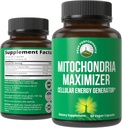 Mitocondria Maximizador con CoQ10 y PQ Activo. Mejor suplemento de soporte mitocondrial con aceite MCT. Generador celular natural para energía limpia, focalizada 60 cápsulas vegetarianas