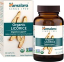Himalaya Orgánica de Licorice, 60 Day Supply - Suplemento Digestivo de Salud para Alivio de estómago y Bloating y Heartburn ocasional - USDA Orgánica, Vegana, No GMO, No Gluten Free, 60 Caplets