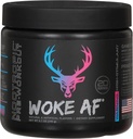 Woke Af abrochado de la pólvora anterior al entrenamiento, aumento de energía, Miami, 333 mg de cafeína, 20 servicios