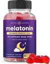 NutraChamps Melatonin Gummies for Adults, Extra Strength Sleep Aid Vitamins, 5mg or 10mg Dose, Vegan Natural Strawberry Flavor Supplement for Better Sleep, Healthy Sleep Cycles, 60 Gummies