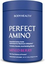 BodyHealth PerfectAmino Powder - BCAA and EAA Powder for Pre and Post Workout - Amino Acid Energy Drink for Hombres and Women to Support Lean Muscle and Recovery - Mixed Berry - 120 Servings