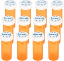 Botellas de Píldora de Medicina Plástico con tapas resistentes a los niños - Empujar hacia abajo y girar - Prescripción Vial, Contenedor de Medicina, Casos de Píldora Organizadores (12pcs, 6 Dram)