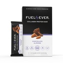 Fuel 4 Ever Collagen Protein Bars | 14G Protein, Gluten Free, Dairy Free, No Stevia or Artificial Ingredients Added, Sweetened with Honey | Chocolate Almond Flavor (Box of 12)