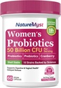 Probióticos femeninos, 50 millones de millones de UF, 18 Strains for Women, Plus Prebiótico &amp; Cranberry, Apoyo Digestivo, Vaginal &amp; Urinary Health, Shelf Stable, 60 cápsulas Vegan Delayed Release