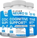 Clear Neuro 10, mejora la concentración, promueve la función normal de memoria " Brain Health, evita la pérdida de memoria (3 Pack)