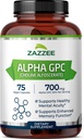 Zazzee Extra Strength Alpha GPC Choline, 700 mg por Serving, 75 capsules Vegan, 100% Grado Farmacéutico Puro, 100% Vegetariano, Estándarizado para Potency and Purity, All-Natural and Non-GMO