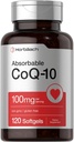 Horbäach CoQ10 100mg Softgels Silencio 120 Cuenta ← No GMO y Gluten Suplemento gratuito
