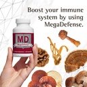 Waiora MegaDefense Mushroom Capsules for Daily Wellness, 6 Mushroom Suplemento: Reishi, Turquía Tail, Cordyceps, Maitake, Agaricus & Shiitake, Non-GMO (2 Bott / 60 Veggie Cap serv)