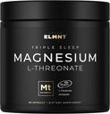 ELMNT Triple Magnesio de sueño Threonate w. Apigenin, Theanine & Magtein Magnesium L-Threonate - High Absorption Magnesium Supplement Capsules for Men and Women Magnesium Powder Pills