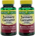 Spring Valley Stndr Turmeric Curcumin Complejo Suplemento dietético cápsulas, 500 mg, 90 Conde Bottle, 2 Pack