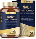 Totaria NAD Suplemento para Mujeres Hombres con resveratrol riboside nicotinamide,Quercetina, Betaine Boost NAD+ Niveles NAD Plus Suplemento para Anti envejecimiento, energía, inmune, Focus 120 cápsulas