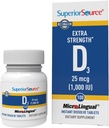 Fuente superior Vitamina D3 1000 UI - Ofrece sistema inmunitario, sistema cerebral " Nervous Support - Ayuda Calcium Absorption for Teeth " Bone Health - Bariatric Friendly - 100 sublingual Dissolving Tablets
