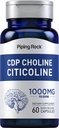 Piping Rock CDP Choline Citicoline 1000mg ← 60 Quick Release Capsules Silencio para Hombres y Mujeres