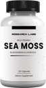 Laboratorios de Investigación 1 Fer 1 Ad Organic Irish Sea Moss Capsules, Raw Wildcrafted Seamoss mejorado w/Bladderwrack & Burdock Root 120 Total Pills Antioxidant Powerhouse. Soporte de tiroides.