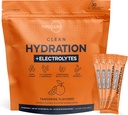 Tipo Zero Clean Hydration + Electrolytes Drink Mix (30 Single-Serving Packets) - Advanced Hydration for Any Occasion (Tangerine)