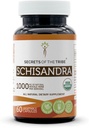 Secrets of the Tribe Schisandra USDA Organic 60 Capsules ← Hecho con cápsulas vegetarianas orgánicas y Schisandra orgánica (Schisandra Chinensis) Dried Berry (60 capsules)