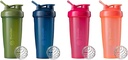BlenderBottle 2-Pack 28-Ounce Classic Shaker Botellas para Protein Shakes y Pre Workout, Moss/Mos y Navy/Navy y All Pink y Coral