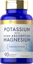 Carlyle Potassium Magnesium Supplement | 90 Capsules | High Absorption | Vegetarian, Non-GMO & Gluten Free