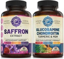 Pure Saffron Extract &amp; Advanced Joint Support Bundle (One Bottle each). Apoya Mood, Energy Boost, Metabolic Function y Joint Health. USA Made.