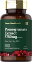 Tahoe Nutritionals Pomegranate Extract tención 200 Capsules TEN 3750 mg Silencio No GMO, Gluten Free Supplement