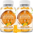 Cretina Monohydrate Gummies para Hombres &amp; Mujeres, Chewables Creatine Monohydrate para la fuerza muscular, Muscle Builder, Energy Boost, Sugar Gratis, Vegan, Mango Flavor-120 Conde