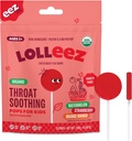 Lolleez Lollipops orgánicos para niños Sore Throat Relief, Vaiety Pack Perfect for Soothing A Sore Throat While Tasting Great, Strawberry, Watermelon & Orange Mango, 28 Count