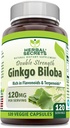 Herbal Secrets Ginkgo Biloba Double Strength Supplement TEN 120 Mg TEN 120 Veggie Capsules ← No Gluten-Free TEN Made in USA