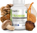 Organixx USDA Organic Mushroom Supplement, 7 Fermented Mushrooms – Lions Mane, Shiitake, Cordyceps, Turkey Tail, Reishi – for Immune &amp; Digestion Support, 60 Vegetarian Capsules