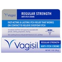 Vagisil Crema Feminina de Fuerza Ordinaria Anti-Itch para Mujeres, Gynecologist Tested, Hypoallergenic, Fast-acting and Long-lasting Itch Relief, Vaginal Moisturizer Soothes and Cools, 1 oz (Pack of 1)