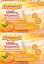 Emergen-C 1000mg Vitamina C Powder, con Antioxidantes, vitaminas B y electrolitos, suplementos de vitamina C para soporte inmunitario, mezcla de bebidas sin cafeína, sabor a Tangerina - 60 Conteo/2 Mes
