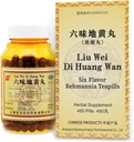 Liu-Wei Di-Huang Wan Herbal Suplemento 480 Pills (60 Servings) - периных fórmula para el apoyo general de la salud - Six Flavor Rehmannia Teapills