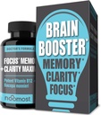 Suplemento cerebral para Focus, Memory, Clarity, Energy Work as Caffeine Brain Booster for Memory & Focus for Brain Fog, Brain Boost &amp; Brain Support (Pack 1)