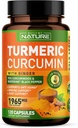 Curcumina Turmérica 1965 mg con extracto de cobre negro de jengibre " BioPerine - Absorción alta 95% Curcuminoides para el apoyo conjunto " antioxidante - no GMO, libre de gluten, Vegan - 120 cápsulas de suplemento herbales