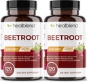 healblend Organic Nitric Oxide Beet Root Capsules 1300mg - Sistema de soporte Immune, Nitric Oxide Booster - 120 Conde (2 Pack)