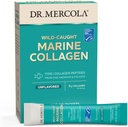 Dr. Mercola Marine Collagen Powder Packets, 5g Collagen Por Serving, 15 Servings (15 on-The-go Packets), Powdered Dietary Supplement, Unflavored, Tipo 1 Collagen Peptides de Cod, Haddock & Pollock