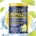 MHP Impact Hydration Electrolyte Creatine Sports Drink Mix, No Artificial Sweeteners or Colors, Performance, Fuerza, Recuperación, Lemon Lime, 30 Servings