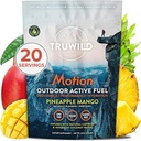 TruWild Motion All Natural Pre Workout Powder Drink Mix for Men &amp; Women with No Jitters or Crash, Whole Food Plant Based Vegan, Organic with Electrolytes + BioPerine, 20 Servings (Pineapple Mango)