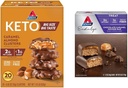 Atkins Caramel Almond Clusters, Gluten Free, High in Fiber, 1g Sugar, 2g Net Carb, Keto Friendly, 20 Conde &amp; Endulge Chocolate Caramel Mousse Bar, Dessert Favorite, 1g Sugar, High en Fiber, 5 Conde