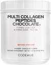 Codeage Multi Collagen Chocolate Protein Powder - Hidrolyzed Bovine Collagen Peptides, 5 Tipos de Collagen &amp; MCT Petróleo - Colágeno Cremador, Chocolate Collagen Peptides - Protein Shakes - Non-GMO - 18.17 oz