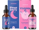 JoySpring Vitamina C gotas para niños - Soporte inmunitario con zinc y aderberry &amp; SleepBerry Melatonin para niños con arándanos