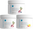 Consult Health Primo Beets Beet Root Powder Drink Mix with Nitrates, Daily Circulation Support with Ginger and Turmeric, 3 Pack of Flavors, Cherry, Blueberry and Strawberry Lemonade 6.5 oz