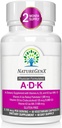 Suplemento de vitaminas de ADK 5000 UI - Vitaminas de alta potencia A, D3, y K2 para la salud ósea y la absorción de calcio TENIDO Gluten-Free Vitamina ADK Suplemento, 60 Day Supply, 60 cápsulas
